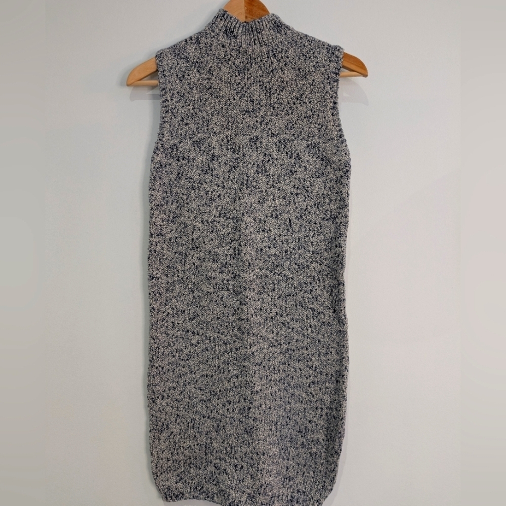 Babaton Navy & Cream Cozy Knit Sleeveless Sweater tunic dress size 2 p2p 17.5"